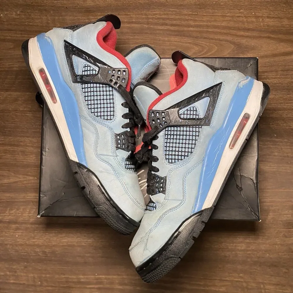 Men's Air Jordan 4 Retro Travis Scott Cactus Jack Blue Size 12 Shoe (308497-406)